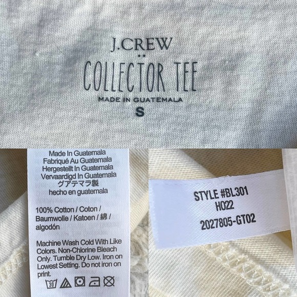 J Crew winter dogs Collector tee t-shirt ivory short sleeve dog graphic BL301 S - Picture 4 of 17